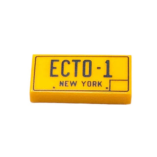 Tile 1 x 2 with 'ECTO-1' and 'NEW YORK' Pattern, Part# 3069pb0312