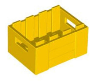 Container, Crate 3x4x1 2/3 with Handholds, Part# 30150 Part LEGO® Yellow  