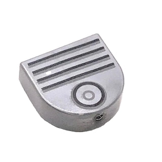 Tile, Round 1 x 1 Half Circle Extended with Black Circle and 4 Lines Vent Pattern, Part# 24246pb001