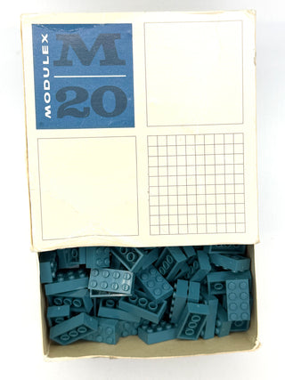 Modulex Set 1142-08 MX Teal Blue 2x4 Bricks x200 1963-1974