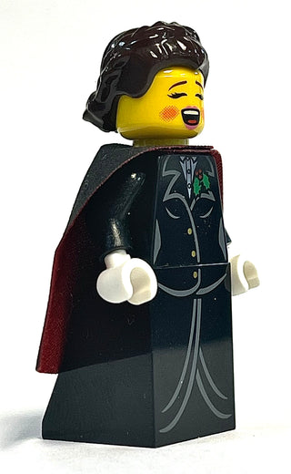 Caroler, Female - Gold Buttons and Holly Lapel Pin, Hol063 Minifigure LEGO®   