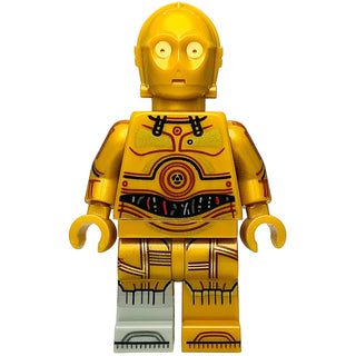 C-3PO - Molded Light Bluish Gray Right Foot, Printed Arms, sw1209 Minifigure LEGO® Like New