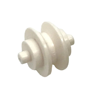 Wheel Center Small with Stub Axles (Pulley Wheel), Part# 3464 Part LEGO® White