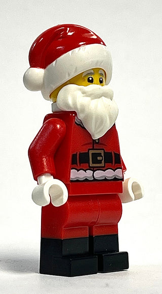 Santa - Red Fur Lined Jacket with Button and Plain Back, Red Legs with Black Boots, White Bushy Moustache and Beard,hol253 Minifigure LEGO®   