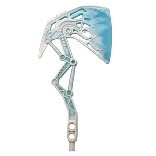 Bionicle Weapon Broad Axe with Marbled Trans-Light Blue Pattern, Part# 64268pb01