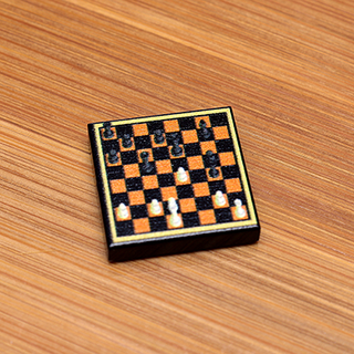 Chess Printed 2x2 Tile made using LEGO parts - B3 Customs Custom Parts B3 Customs