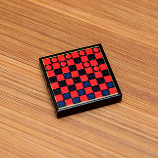 Checkers Printed 2x2 Tile made using LEGO parts - B3 Customs Custom Parts B3 Customs