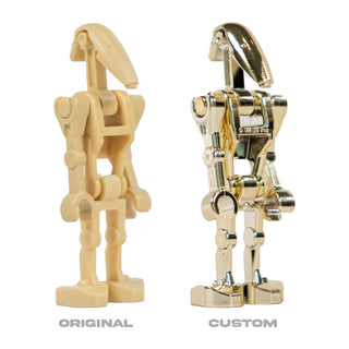 Custom Chrome Gold Battle Droid, MandR02 Custom minifigure MandRproductions