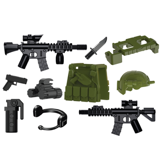 Green Army Weapons Pack Custom Minifigure Toy Accessories Custom Weapon Battle Brick