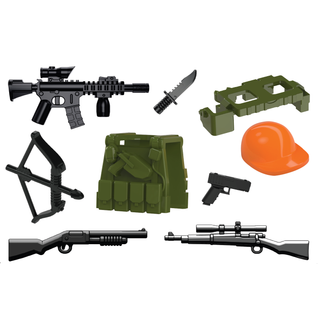 Hunter Outdoorsman Tactical Gear Pack Custom Minifigure Toy Accessories Custom Weapon Battle Brick