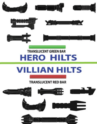 Hero Vs. Villain Hilts Pack - Black Custom, Accessory BigKidBrix   