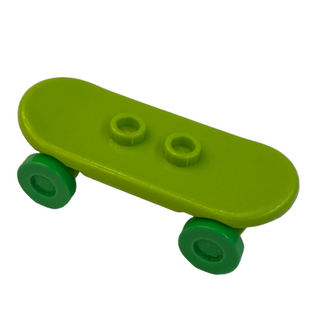Minifigure, Utensil Skateboard Deck with Bright Green Wheels (42511 / 2496), Part# 42511c06 Part LEGO® Lime