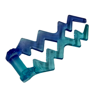 Wave Angular Double with Electric Zigzag with Marbled Trans-Purple Pattern, Part# 59233pb01 Part LEGO® Trans-Light Blue