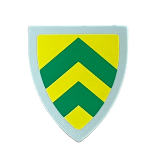 Minifigure Shield Triangular Short with Green Chevrons on Yellow Background Pattern, 3846pb059 Part LEGO®