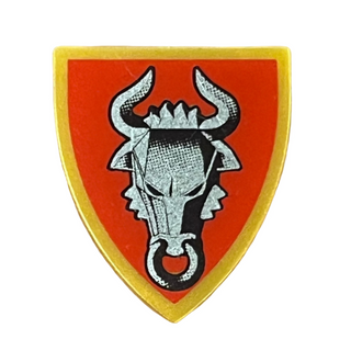 Minifigure Shield Triangular Short with Silver and Black Adric Bull, 3846pb022 Part LEGO®