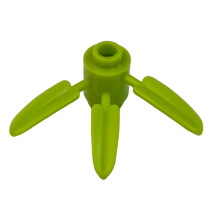 Plant Brick Round w/ 3 Bamboo Leaves, Part# 30176 Part LEGO® Lime