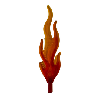 Flame Wave Rounded Straight Large with Bar End, Part# 85959pb01 Part LEGO® Marbled Trans-Orange/Red