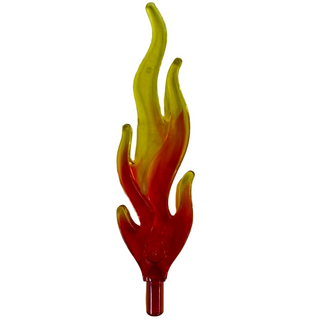 Flame Wave Rounded Straight Large with Bar End, Part# 85959pb01 Part LEGO® Marbled Trans-Yellow/Red