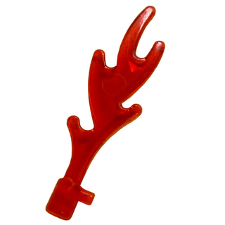 Flame Wave Rounded Straight Small with Bar End and Small Pins, Part# 6126 Part LEGO® Trans-Neon Orange