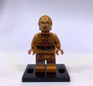 C-3PO, Colorful Wires, Printed Legs, sw0700 Minifigure LEGO® Misprint- Eyes Shifted- Bite on Back of Head  