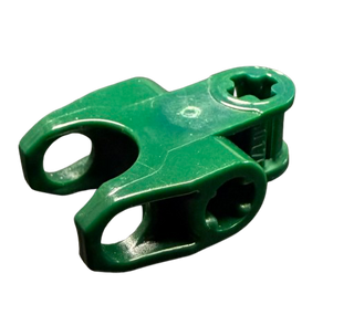 Technic, Axle Connector 2 x 3 with Ball Joint Socket - Closed Sides, Angled Forks with Closed Axle Holes, Part# 60176 Part LEGO® Dark Green Like New