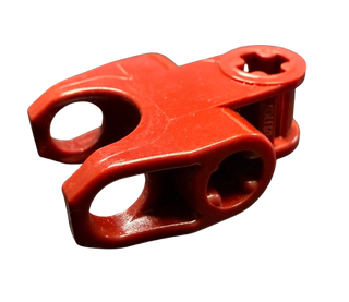 Technic, Axle Connector 2 x 3 with Ball Joint Socket - Closed Sides, Angled Forks with Closed Axle Holes, Part# 60176 Part LEGO® Dark Red Like New