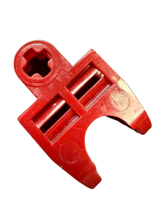 Technic, Axle Connector 2 x 3 with Ball Joint Socket - Open Sides, Angled Forks with Closed Axle Holes, Part# 32174 Part LEGO® Dark Red Like New