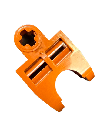 Technic, Axle Connector 2 x 3 with Ball Joint Socket - Open Sides, Angled Forks with Closed Axle Holes, Part# 32174 Part LEGO® Dark Orange Like New