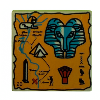 Tile 2 x 2 with Map Orange and Hieroglyphs 20 Pattern Part# 3068px21 Part LEGO® Tan