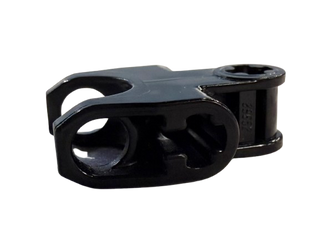 Technic, Axle Connector 2 x 3 with Ball Joint Socket - Closed Sides, Angled Forks with Open Axle Holes, Part# 89652 Part LEGO® Black Like New