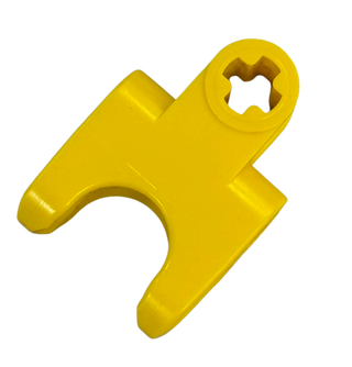 Technic, Axle Connector 2 x 3 with Ball Joint Socket - Closed Sides, Straight Forks with Open Axle Holes, Part# 93571 Part LEGO® Yellow