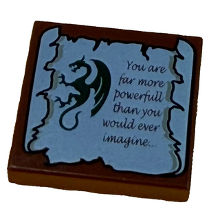 Tile 2 x 2 with Dragon and Scroll Pattern Part# 3068pb0313 Part LEGO® Reddish Brown