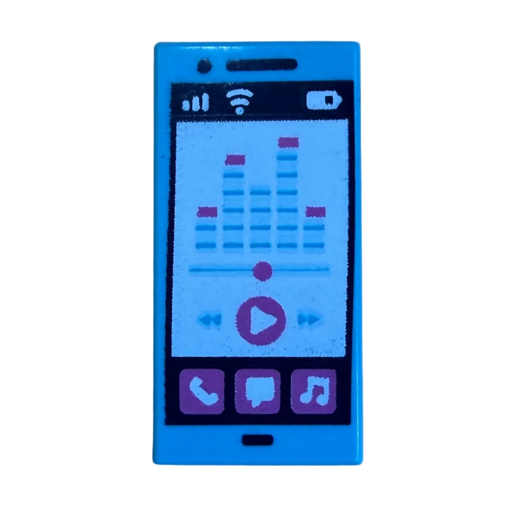 Tile 1 x 2 with Cell Phone / Smartphone with Buttons and Battery Level ...