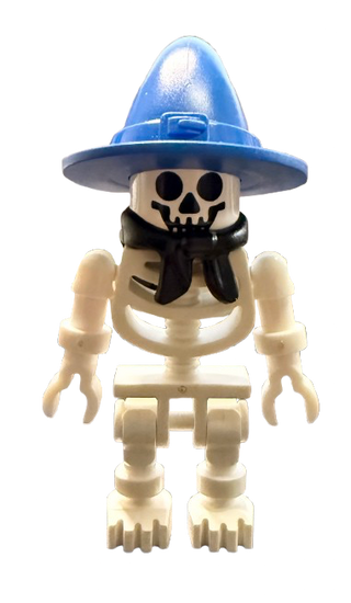 Skeleton with Standard Skull, Blue Wizard / Witch Hat and Black Bandana (Boney), gen005 - LEGO® Time Cruisers / Twisters Minifigure LEGO®