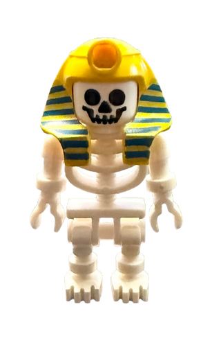 Skeleton with Standard Skull, Yellow Mummy Headdress with Pattern, gen006 - LEGO® Adventurers Minifigure LEGO®