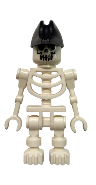 Skeleton - Evil Skull, Straight Mechanical Arms with Vertical Grip, Black Bicorne Hat, gen020 - LEGO® Pirates II Minifigure LEGO®