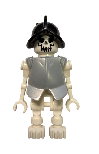 Skeleton, Fantasy Era Torso with Evil Skull, Black Conquistador Helmet, Pearl Light Gray Armor, gen021 - LEGO® Indiana Jones Minifigure LEGO®