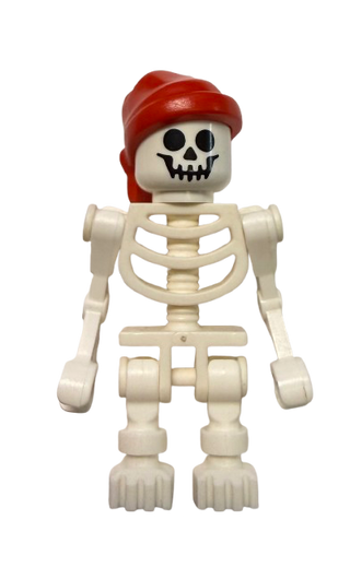 Skeleton, Fantasy Era Torso with Standard Skull, Mechanical Arms, Red Bandana with Single Tail in Back, gen036 - LEGO® Educational & Dacta Minifigure LEGO®