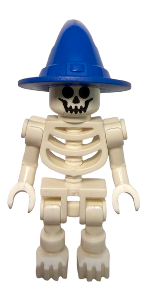 Skeleton - Standard Skull, Bent Arms Vertical Grip, Blue Wizard / Witch Hat, gen180 - LEGO® LEGO Brand