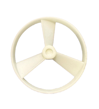 Cream-colored three-bladed circular spinner with center hub and mounting point.