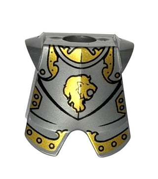 Minifigure Armor Breastplate with Leg Protection with Kingdoms Lion Head Pattern, Part# 2587pb23