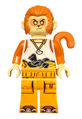 Monkey King - White Tank Top, Bright Light Orange Racing Suit, mk149 - LEGO® Monkie Kid Minifigure