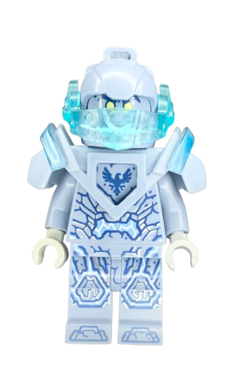 Clay Moorington - Sand Blue Helmet and Armor, Trans-Light Blue Visor (Stone Clay), nex106 Minifigure United Brick Co®