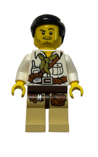 Hero - White Shirt with Olive Green Bandana, dino006 - LEGO® Dino Minifigure