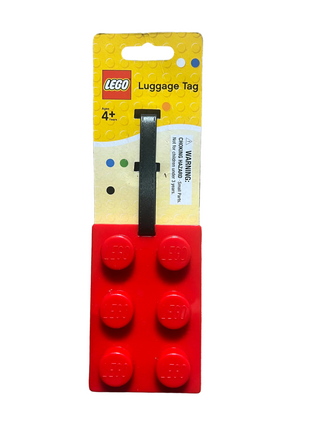 Bag/Luggage Tag, Plastic, LEGO® Plate 2 x 3 Red, L039 Gear LEGO®