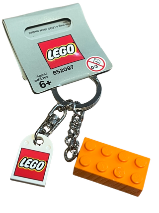 Vintage LEGO® 2x4 Brick Keychain Gear LEGO® New Orange