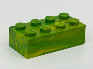 Green & Yellow Marbled, 1970's Grangemouth Test 2x4 LEGO® Brick Part LEGO®
