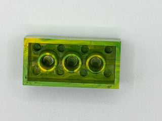 Green & Yellow Marbled, 1970's Grangemouth Test 2x4 LEGO® Brick Part LEGO®