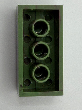 Military Green w/ Dark Red Marbled, 1970's Grangemouth Test 2x4 LEGO® Brick Part LEGO®