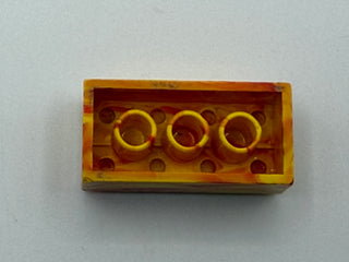 Yellow & Red Marbled, 1970's Grangemouth Test 2x4 LEGO® Brick Part LEGO®